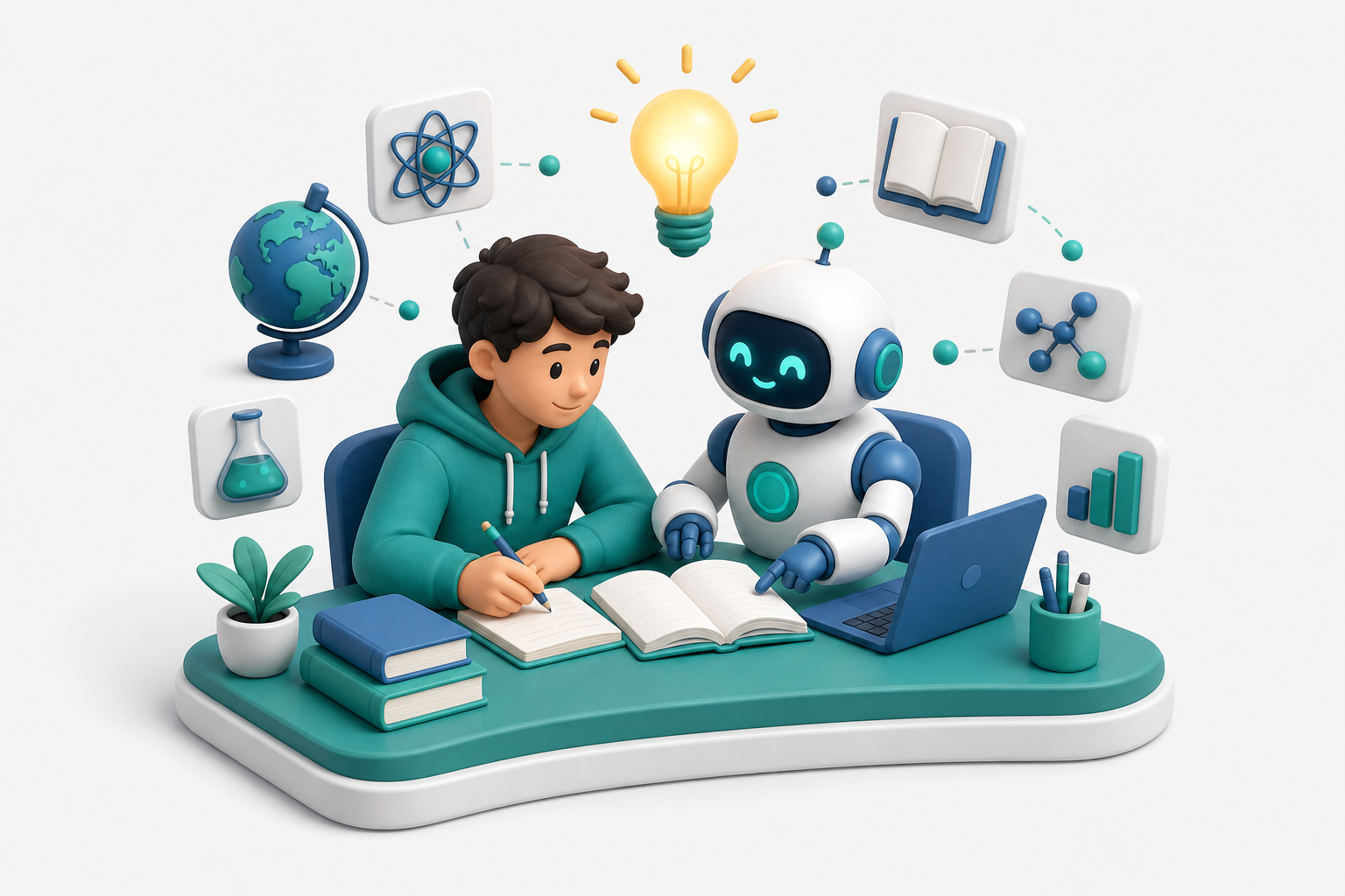 AI 與教育：當學習遇上生成式 AI illustration